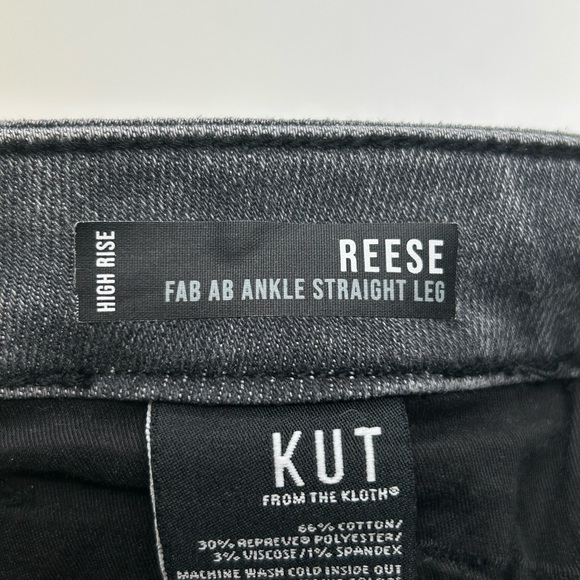 Kut From The Kloth Reese Jeans Size 10 High Rise Fab Ab Ankle Straight Leg 33x23 - Picture 11 of 13